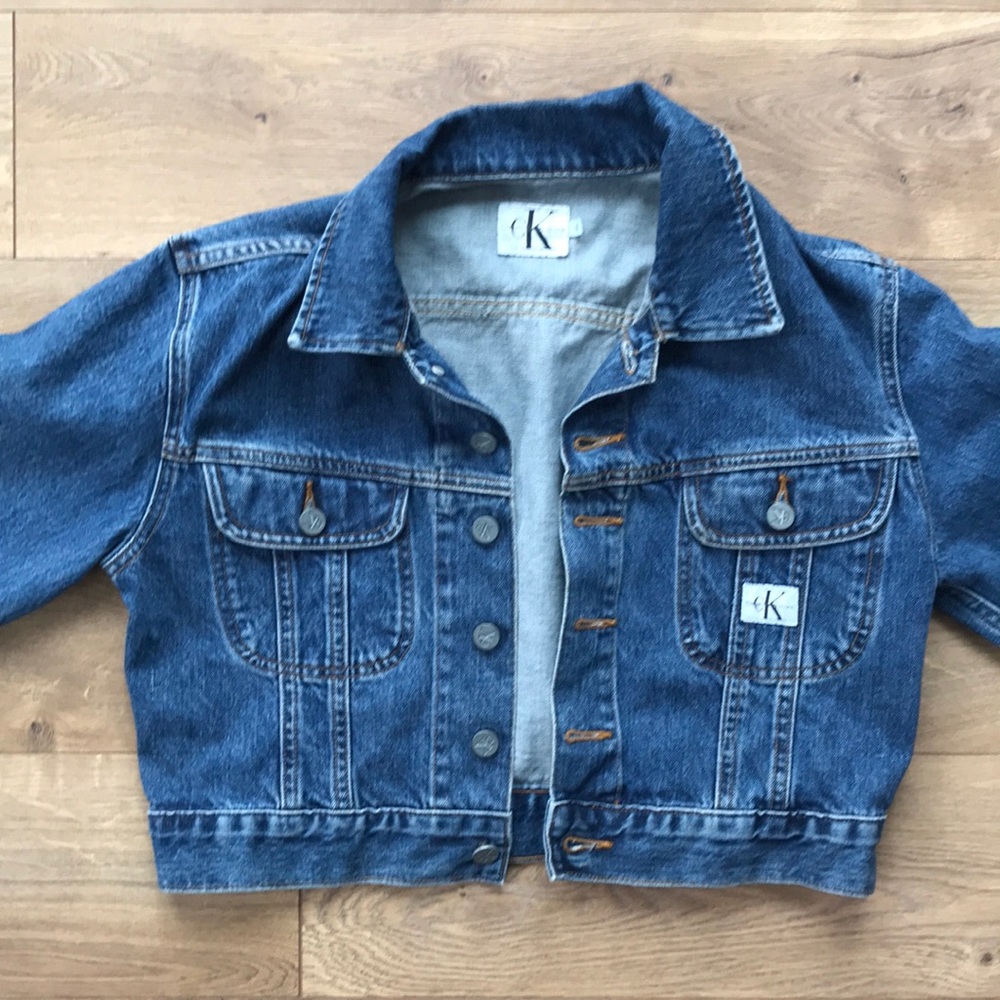 Calvin Klein Cropped Denim Jacket - Picture 3 of 5